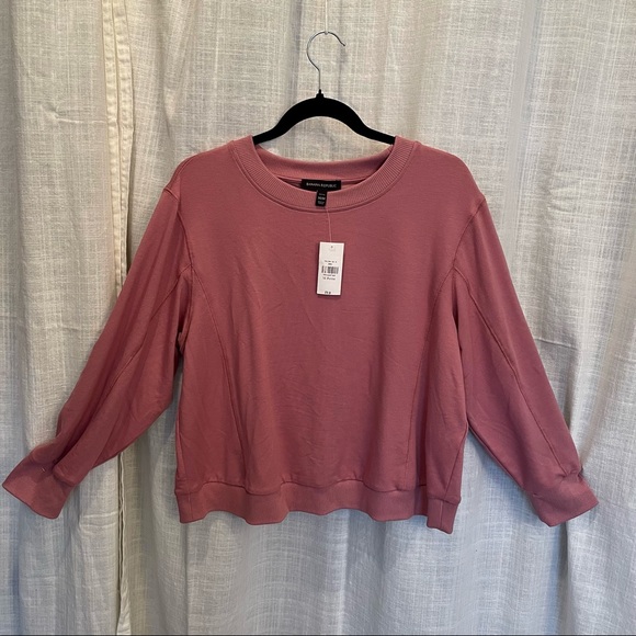 LAST CHANCE Banana Republic Sweatshirt French Terry Medium Petite - Picture 6 of 7